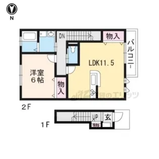 グリーンアヴェニューA棟【2階】の間取り