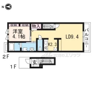 Casa内膳【201号室】の間取り