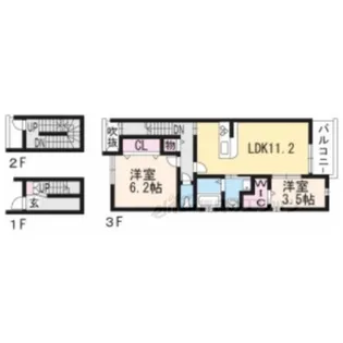 ル・リスブラン西五条【3階】の間取り