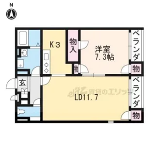 レオネクストうずまさ【1階】の間取り