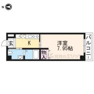 ディアネス西院【1階】の間取り