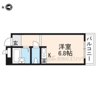 クッキィー石山寺【318号室】の間取り