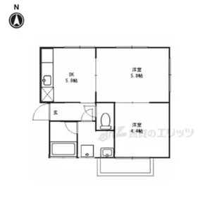 白?ハイツ【2階】の間取り