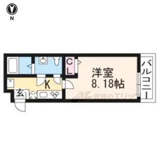 フラッティ花園春日【3階】の間取り