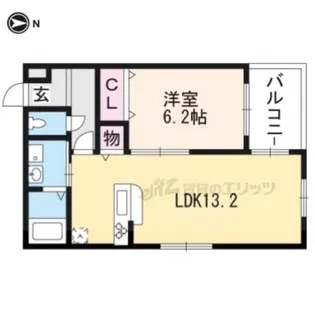 WEST VALLEY KYOTO馬堀【203号室】の間取り