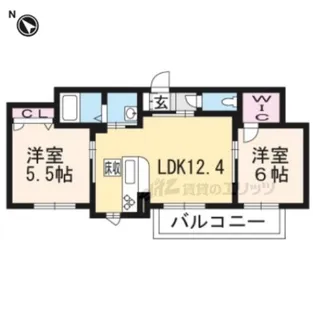 ルーチェ蟹川【202号室】の間取り