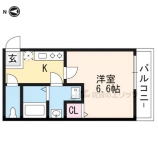 グランシャリオ長岡京【102号室】の間取り
