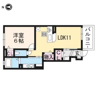 タンドル庄南【1階】の間取り
