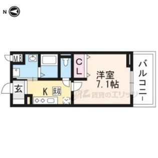グランヒル長岡京【205号室】の間取り