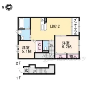 利衛門 参番館【2階】の間取り