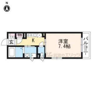 シャーメゾン深草【202号室】の間取り