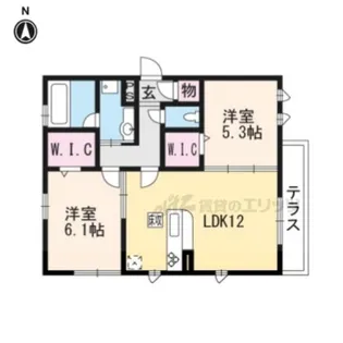 WATARIハイツ【1階】の間取り