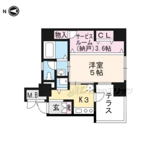 アクアプレイス京都洛南【103号室】の間取り