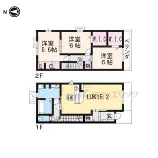 京都府京都市西京区桂徳大寺町【テラスハウス】の間取り