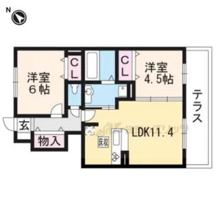 Raffine Biwa【1階】の間取り