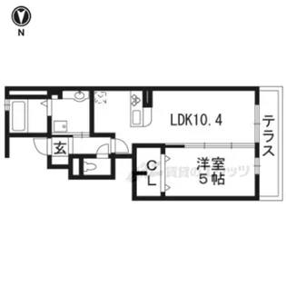 フルーレ神明【103号室】の間取り