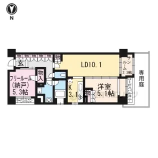 ロジュマン京都三条柳馬場【101号室】の間取り