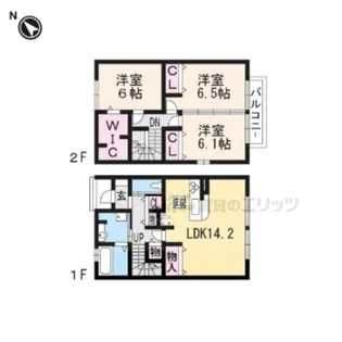レーヴスクエア【A号室】の間取り