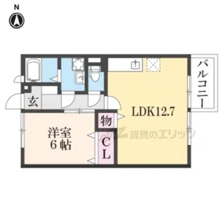 エクセル亀岡A【205号室】の間取り