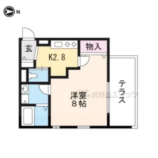 メゾン妙法院【102号室】の間取り
