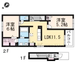 パレス堅田【2階】の間取り