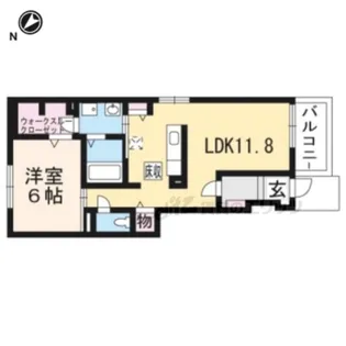 パレス堅田【1階】の間取り