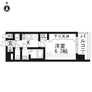 プレサンス京都鴨川【5階】の間取り