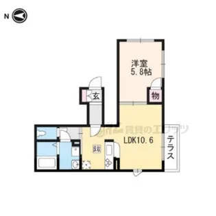 ヴァリエ久津川【101号室】の間取り