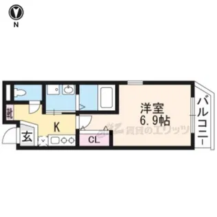 アールステージ木幡【406号室】の間取り