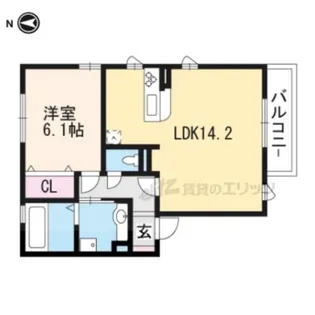 コンフォート見晴【102号室】の間取り