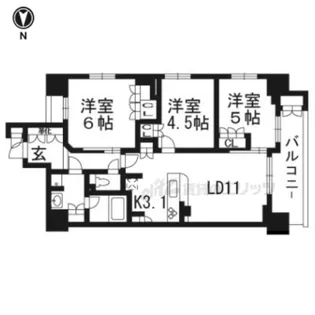 ソルレヴェンテ四条大宮【4階】の間取り