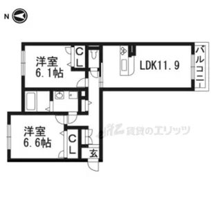 シャーメゾン日野【110号室】の間取り