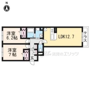 カーサ・フィオーレ【103号室】の間取り
