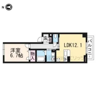 シャーメゾン冷泉町【0202号室】の間取り