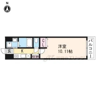 ペルージュ油小路【203号室】の間取り