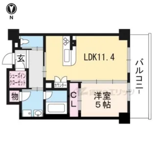 (サ高住)グランドマスト京都嵯峨野【512号室】の間取り