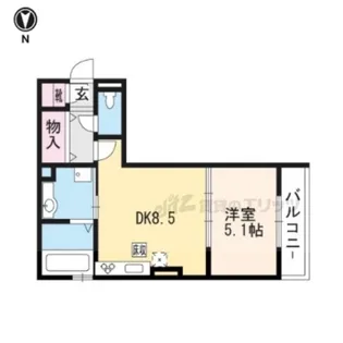 ルーチェ嵯峨【102号室】の間取り