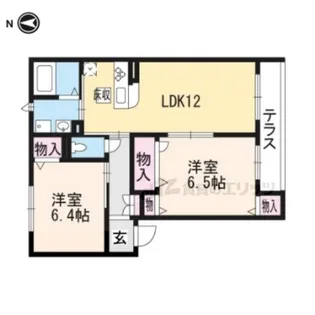 スプリング山城【?102号室】の間取り
