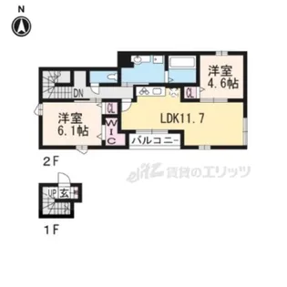 フェリオ西向日B【2階】の間取り