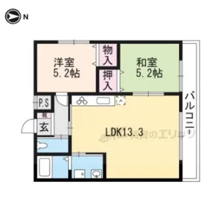 ミルグリシーヌ?【2-B号室】の間取り