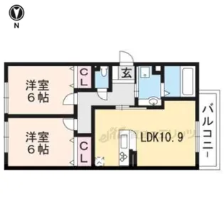ロイヤル西野山【1階】の間取り