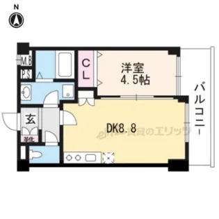 プリシード桃山御陵レジデンス【303号室】の間取り