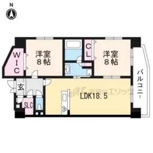 ES-GRANDE京都長岡天神【306号室】の間取り