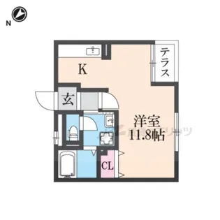 シャトレー参番館【1階】の間取り