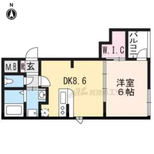 メゾンヤママス【D号室】の間取り