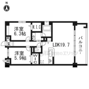 カーサロータス【401号室】の間取り