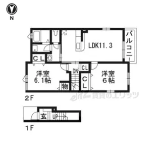 アンソレイエ?【2階】の間取り