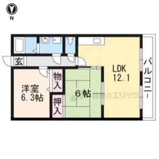 RIVER ANNE RENA【203号室】の間取り