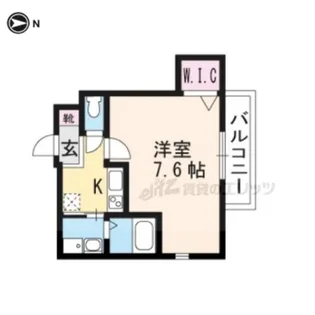 グランディール京大御蔭【105号室】の間取り