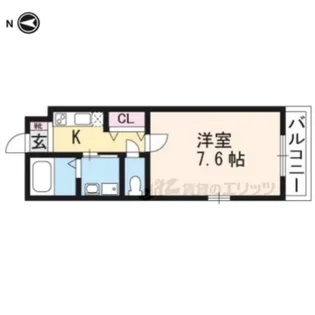 グランディール京大御蔭【405号室】の間取り